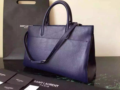 Yves Saint Laurent Medium Rive Gauche Bag In Navy Leather