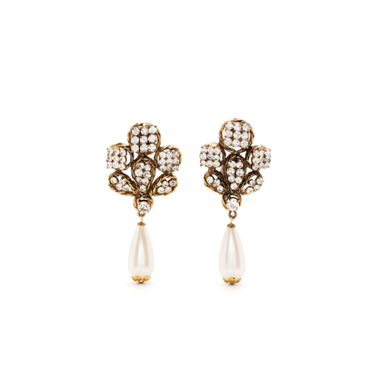 CHANEL Pearl and Rhinestone Earrings