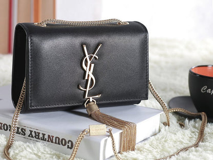 Yves Saint Laurent Mini Monogramme Bag In Original Leather Black