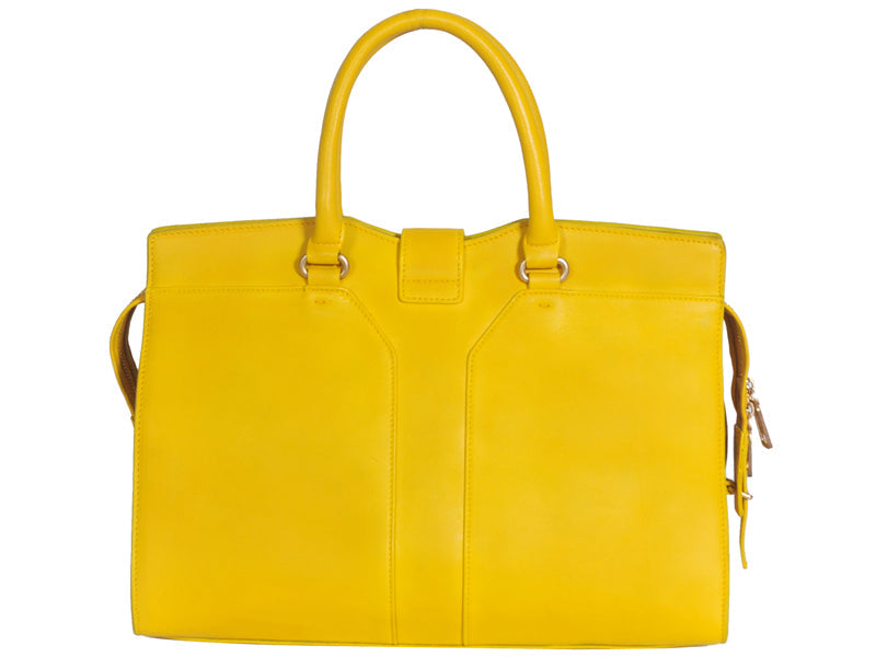 Yves Saint Laurent Cabas Chyc Large Leather Tote Yellow