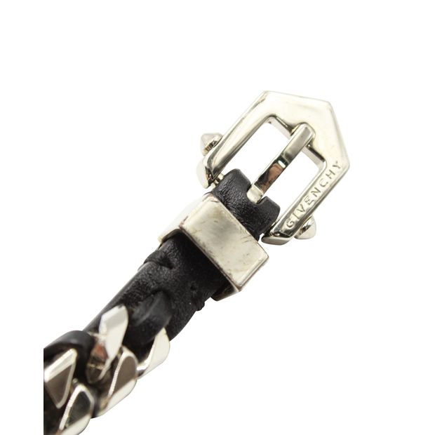 GIVENCHY Chain Braided Leather Bracelet