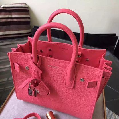 Yves Saint Laurent Nano Sac De Jour Bag In Rose Grained Leather