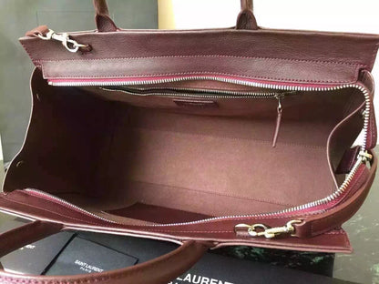 Yves Saint Laurent Medium Rive Gauche Bag In Burgundy Leather