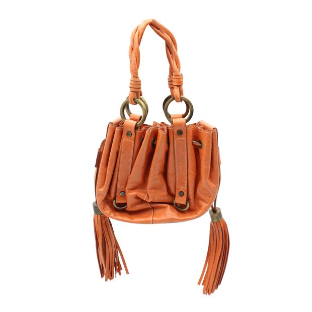 GIVENCHY Orange Small Drawstring Handbag With Long Tassels