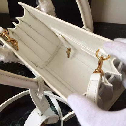 Yves Saint Laurent Nano Sac De Jour Bag In White Leather