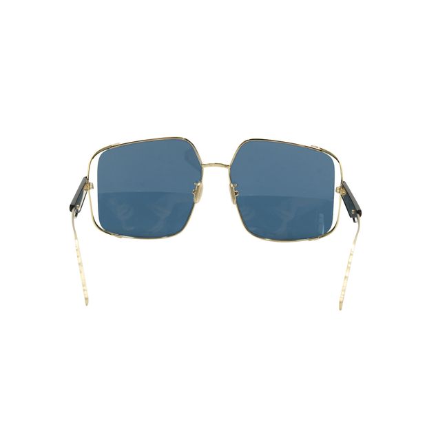 DIOR Blue And Gold Square Sunglasses