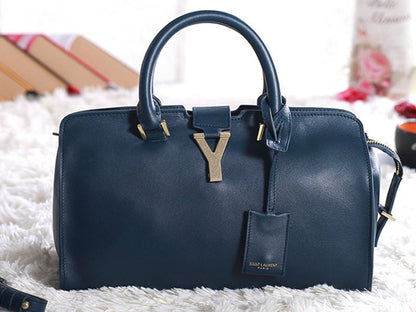 Yves Saint Laurent Cabas Chyc Original Leather Tote Dark Blue