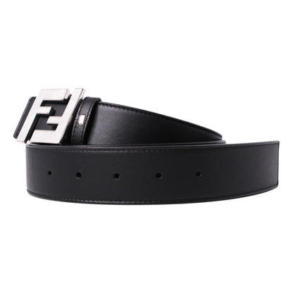 Fendi Reversible Black Brown Leather Pearl FF Buckle Belt Size 95 7C0424