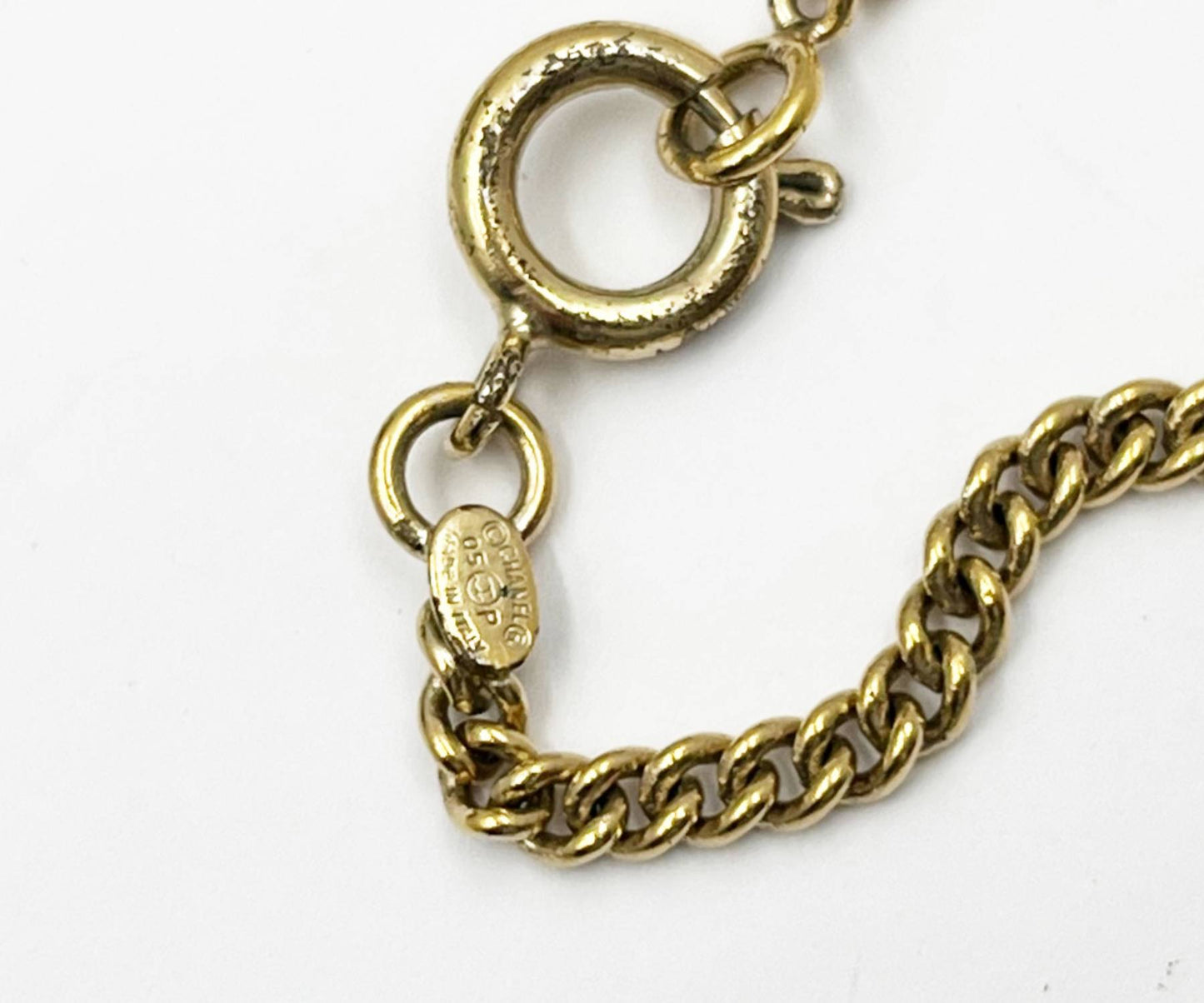 CHANEL Rare Vintage Gold Plated CC Large Red Lipstick Pendant Necklace