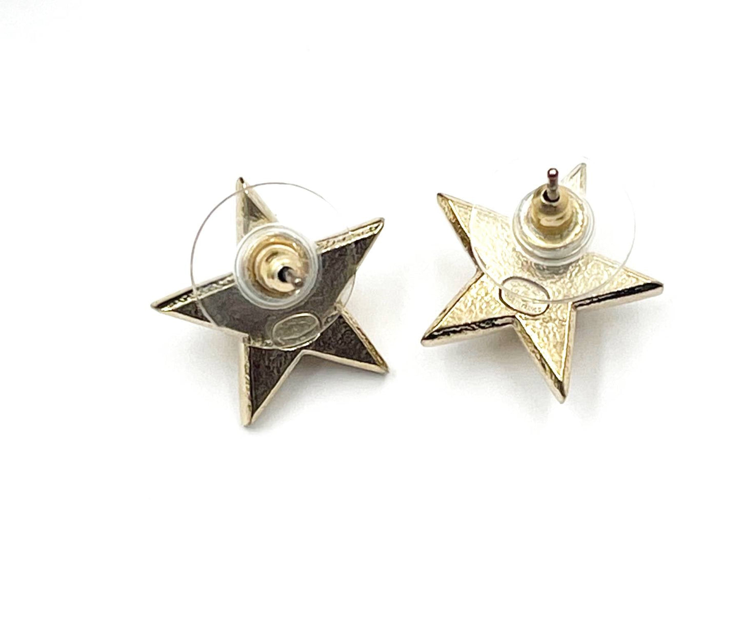 CHANEL Gold CC Star Piercing Earrings