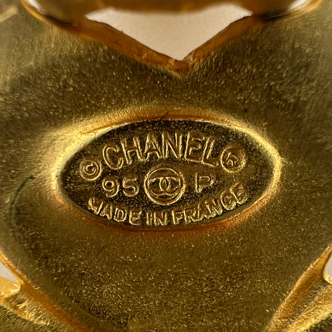 CHANEL Gold Four Leaf Clover Clip-on Earrings