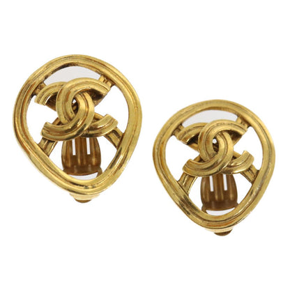 CHANEL COCO Mark Clip-on Earring Gold Tone CC   am2421gA