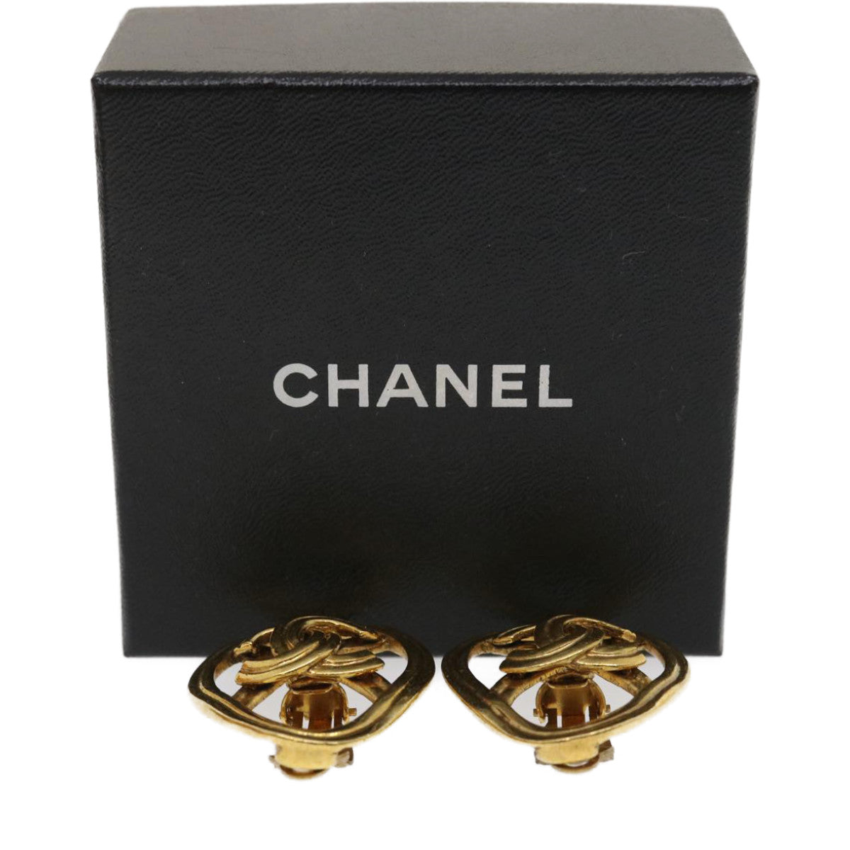 CHANEL COCO Mark Clip-on Earring Gold Tone CC   am2421gA