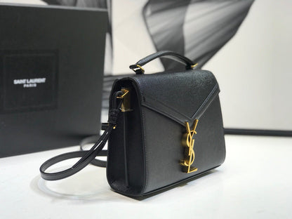 Yves Saint Laurent Cassandra Mini Top Handle Bag In Box Saint Laurent Leather