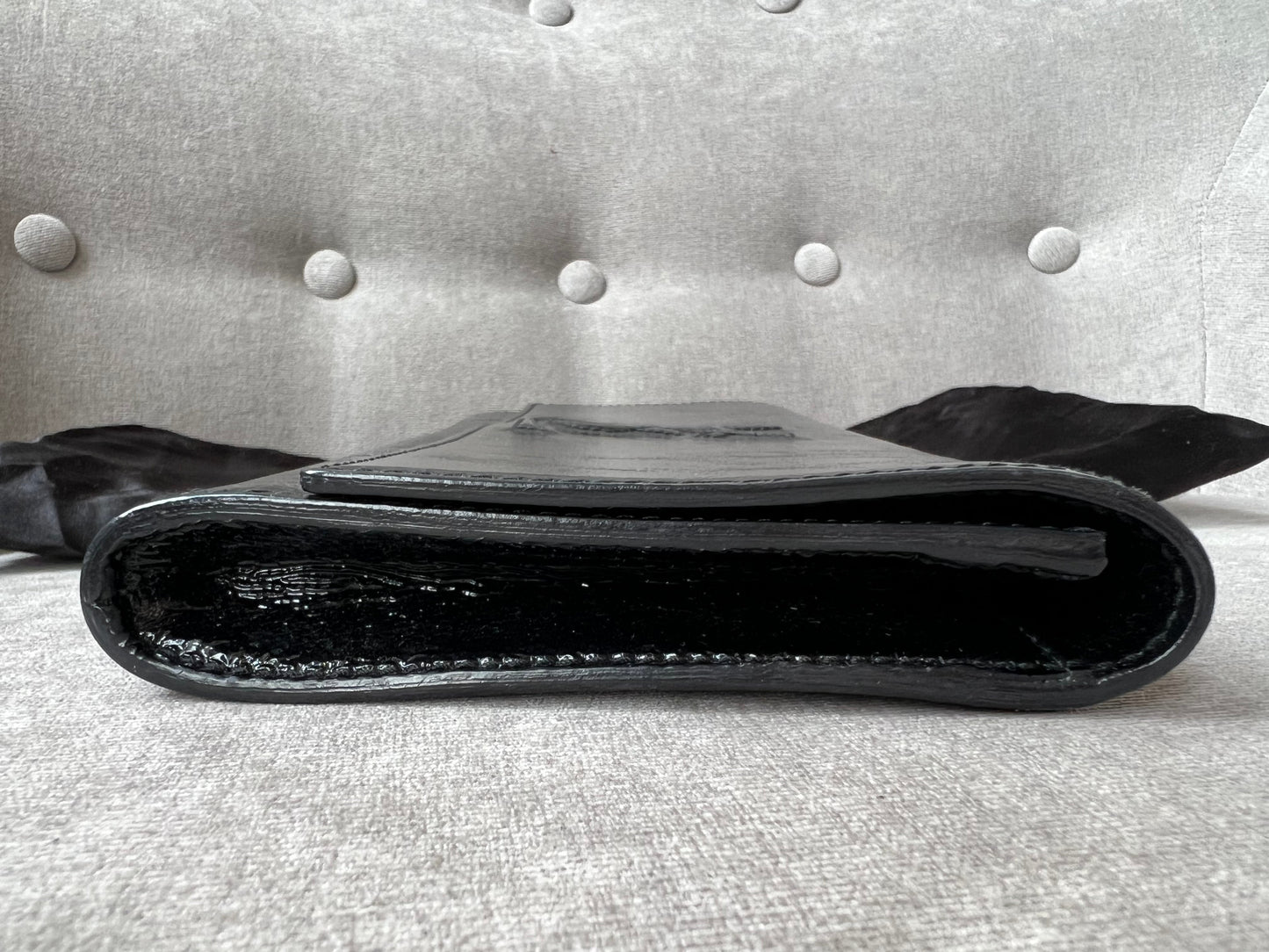 Yves Saint Laurent (YSL) Black Patent Belle de Jour Clutch