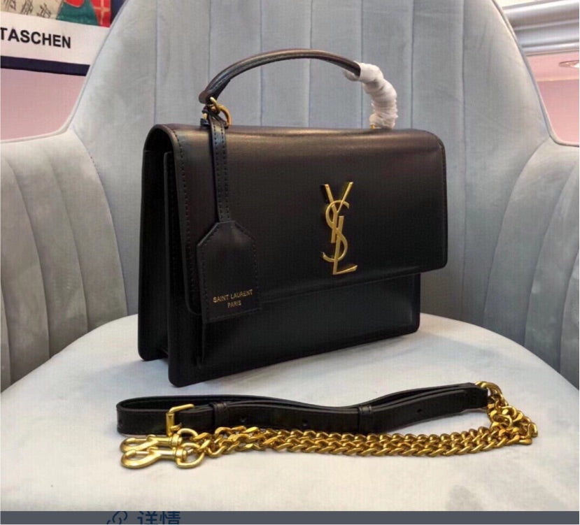 Black New Yves Saint Laurent woman shoulder handbag