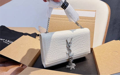 White/silver Yves Saint Laurent woman handbag