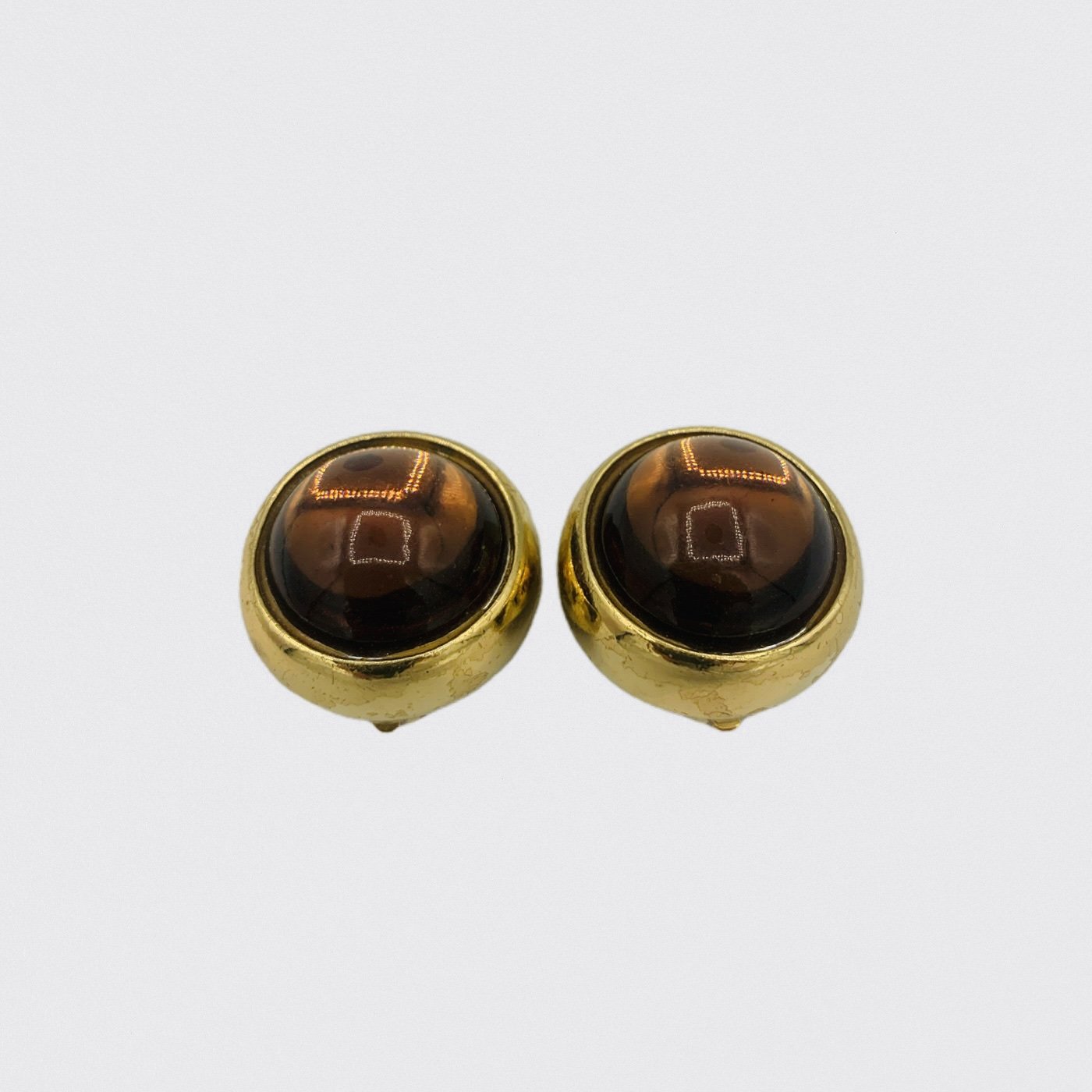 Yves Saint Laurent amber stud earrings - 1990s