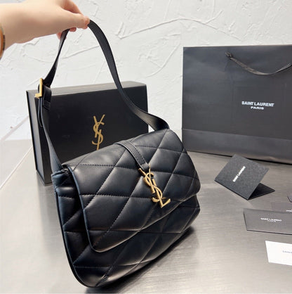 Black soft leather Yves Saint Laurent handbag