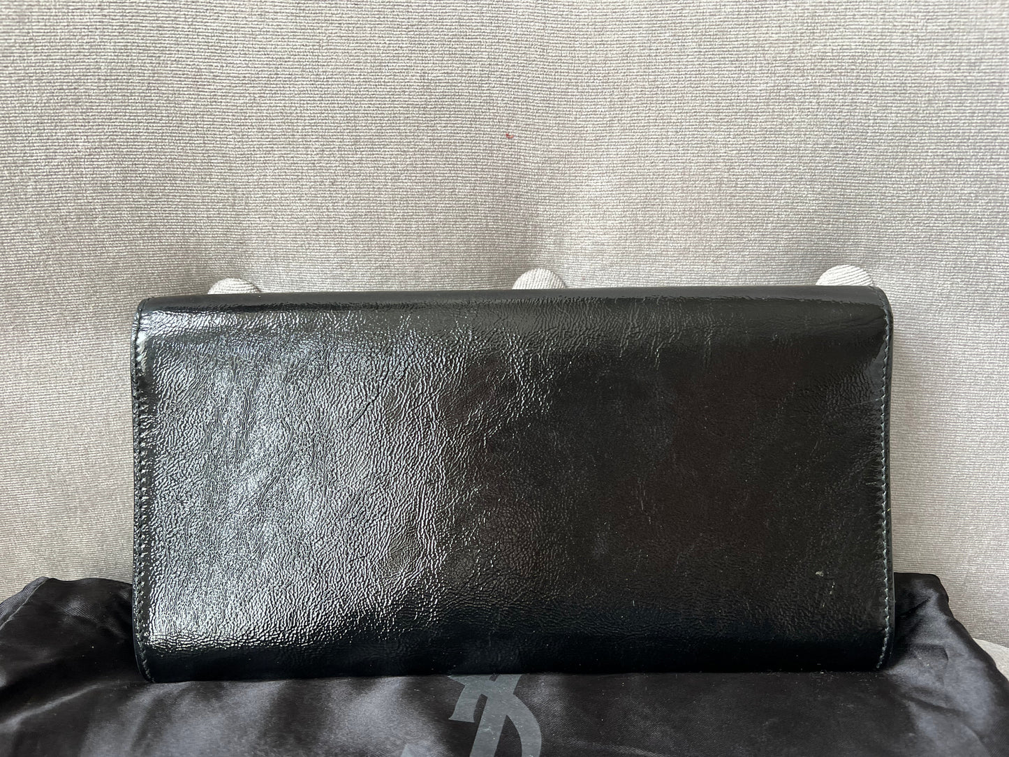 Yves Saint Laurent (YSL) Black Patent Belle de Jour Clutch