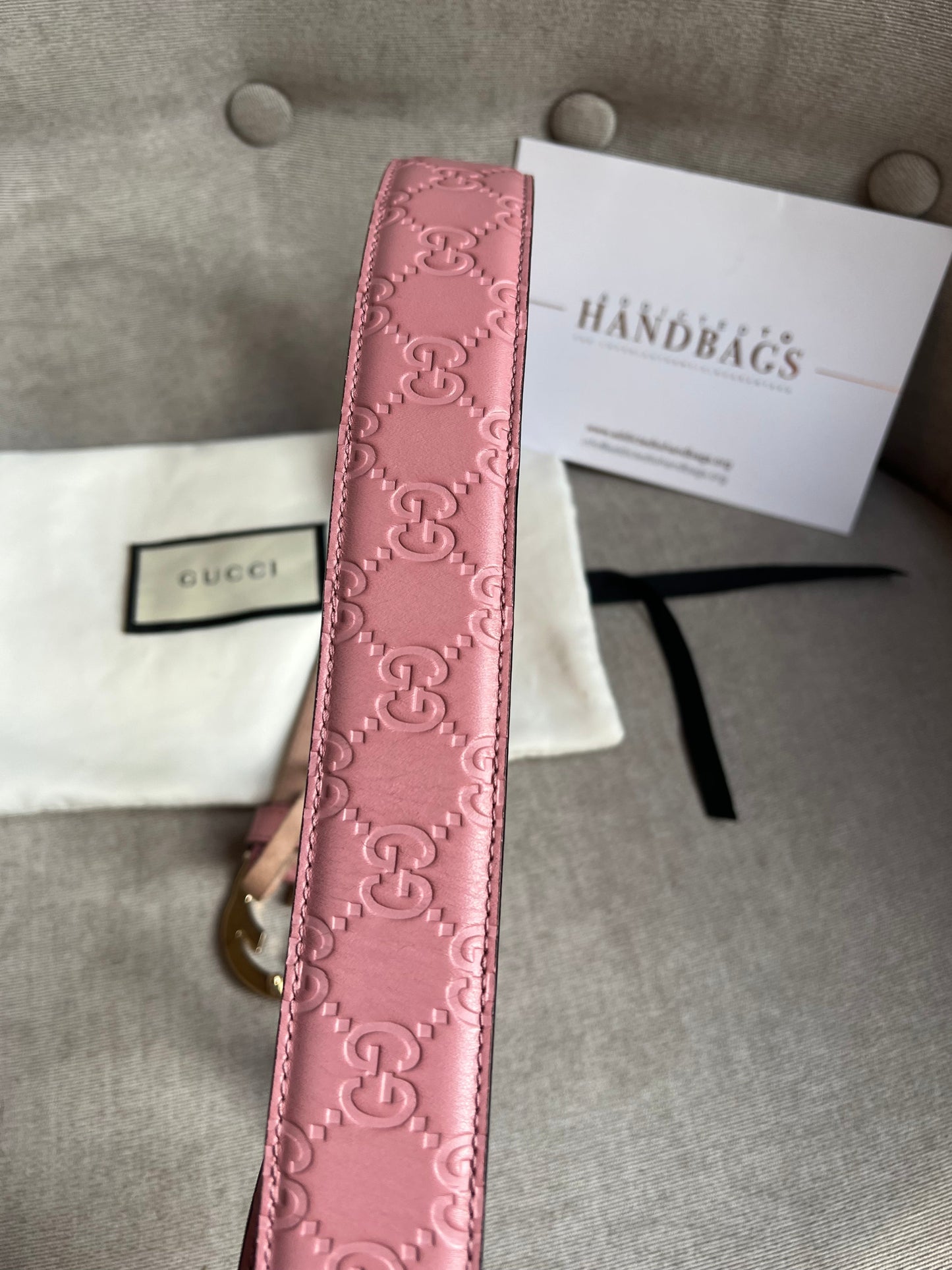 Gucci Pink Guccissima Wide Belt