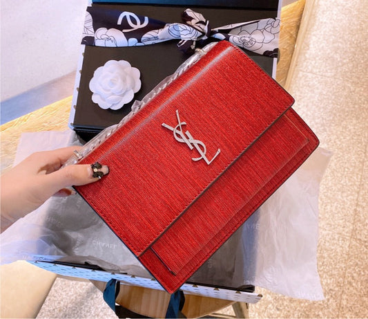 Red/silver Yves Saint Laurent new shoulder handbag