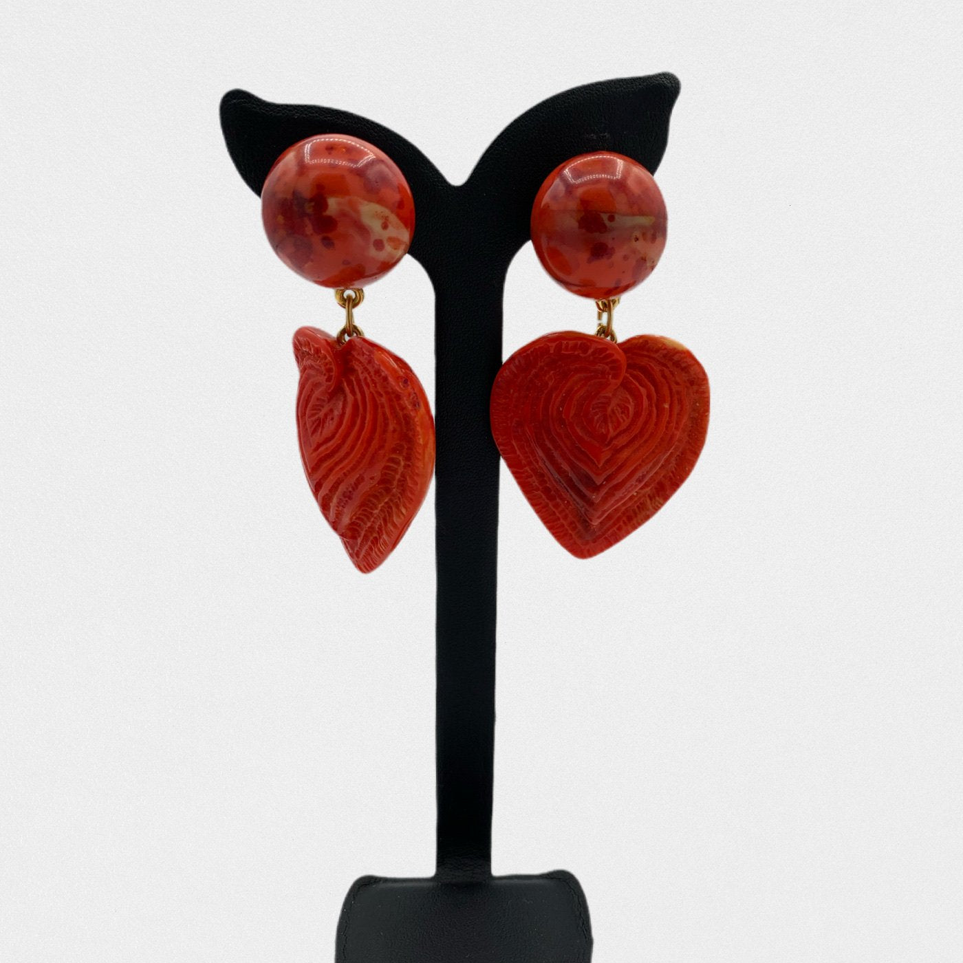 Yves Saint Laurent Rive Gauche red heart earrings