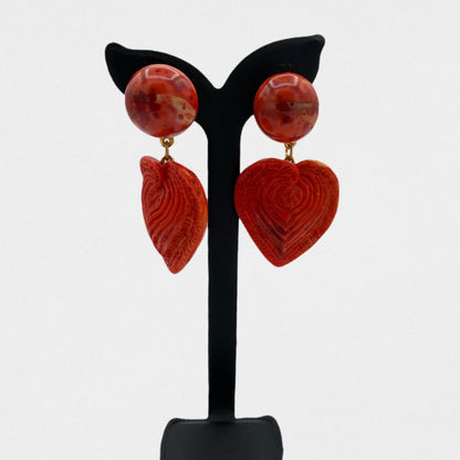 Yves Saint Laurent Rive Gauche red heart earrings