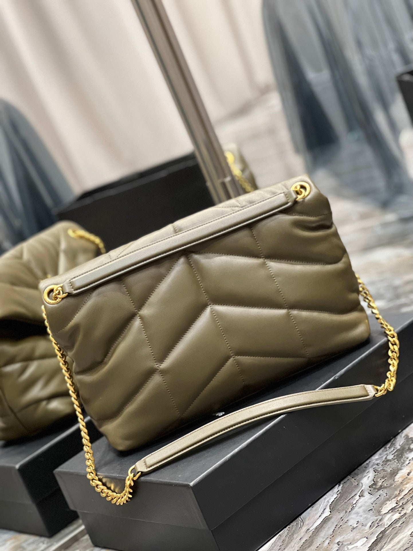 Yves Saint Laurent PUFFER MEDIUM BAG IN QUILTED LAMBSKIN