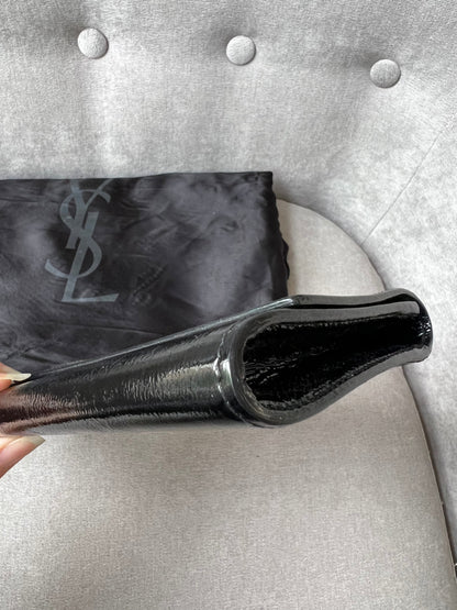 Yves Saint Laurent (YSL) Black Patent Belle de Jour Clutch