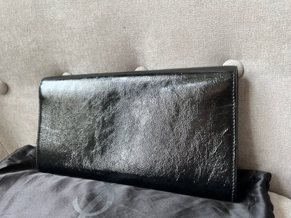 Yves Saint Laurent (YSL) Black Patent Belle de Jour Clutch