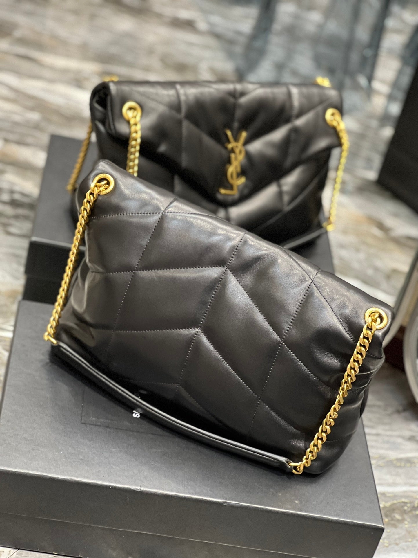 Yves Saint Laurent PUFFER MEDIUM BAG IN QUILTED LAMBSKIN