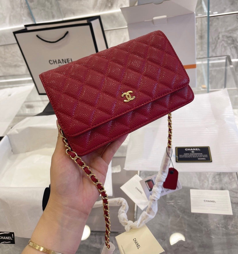 Red Chanel crossbody/ shoulder handbag