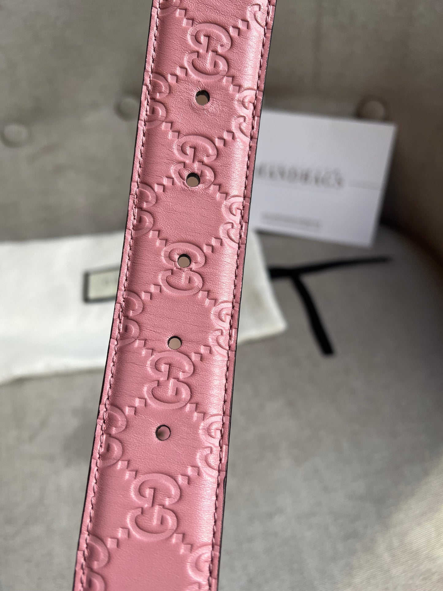 Gucci Pink Guccissima Wide Belt