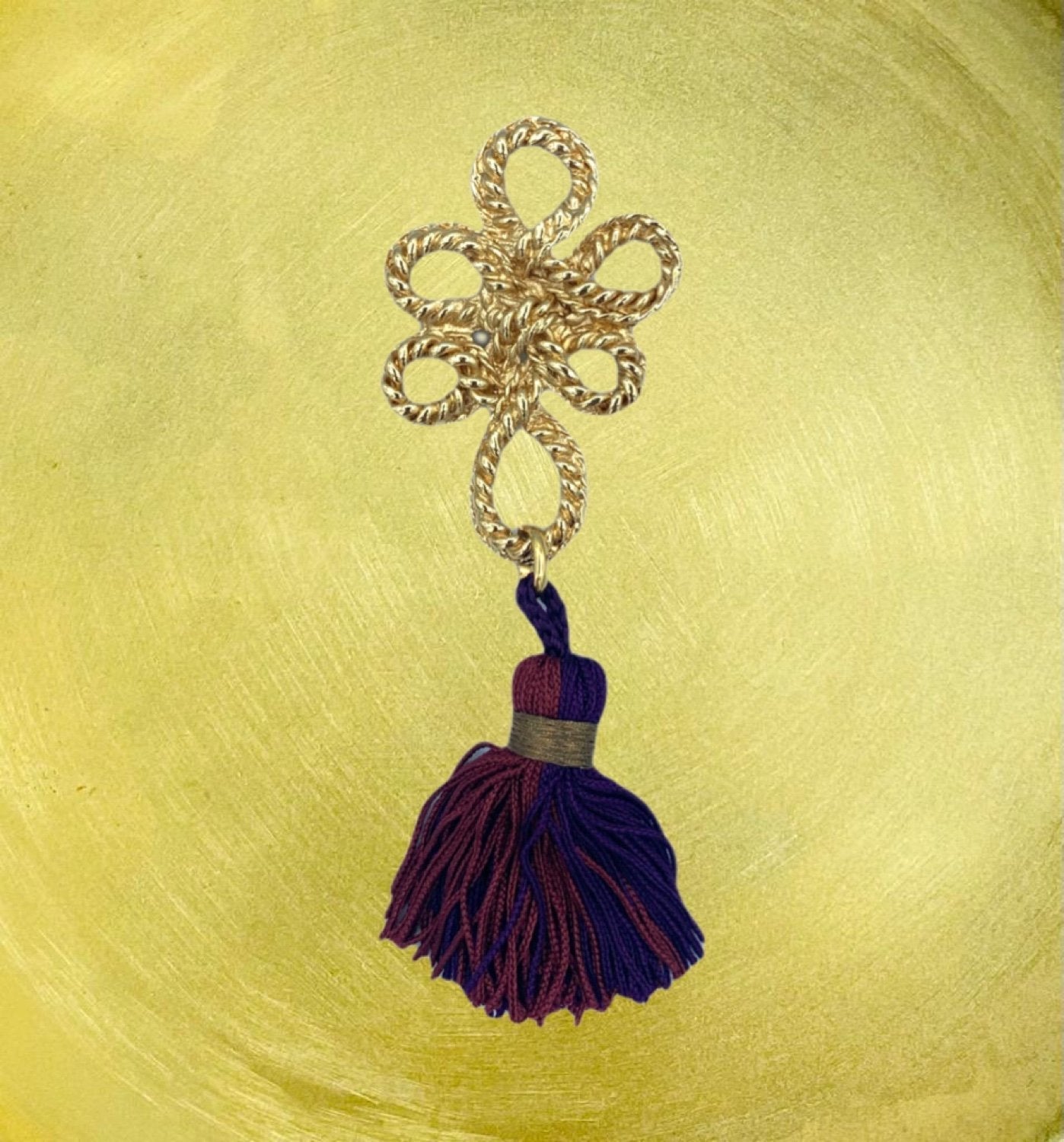 Yves Saint Laurent tassel brooch - 1980s