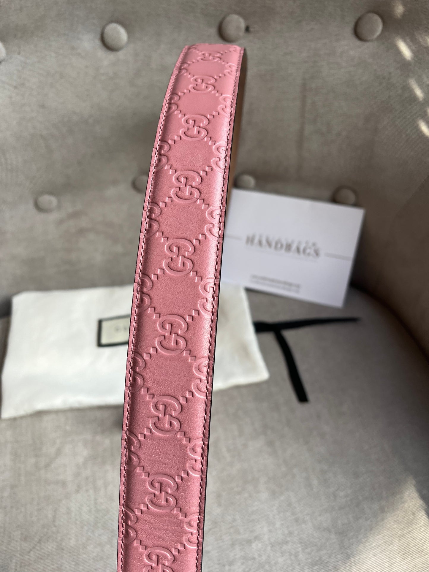 Gucci Pink Guccissima Wide Belt