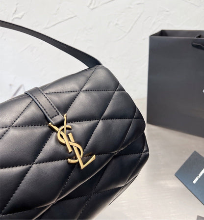 Black soft leather Yves Saint Laurent handbag