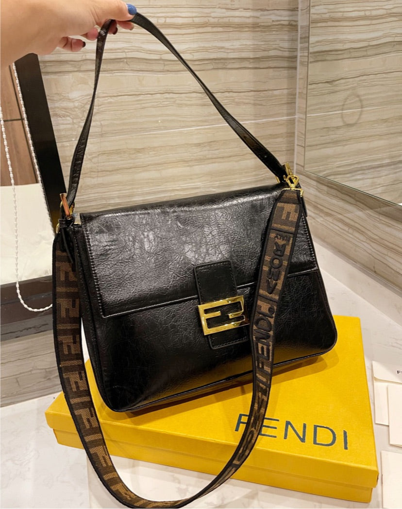 Black leather woman Fendi handbag