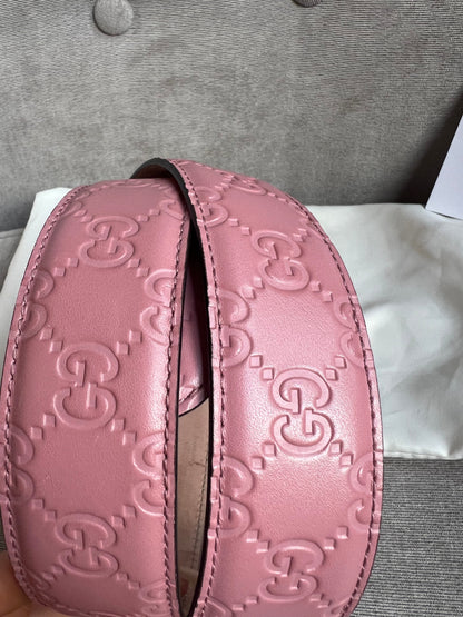 Gucci Pink Guccissima Wide Belt