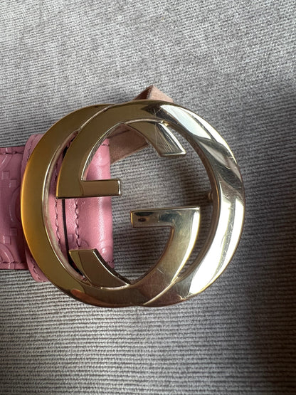 Gucci Pink Guccissima Wide Belt