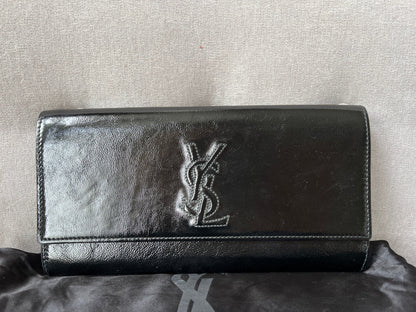 Yves Saint Laurent (YSL) Black Patent Belle de Jour Clutch