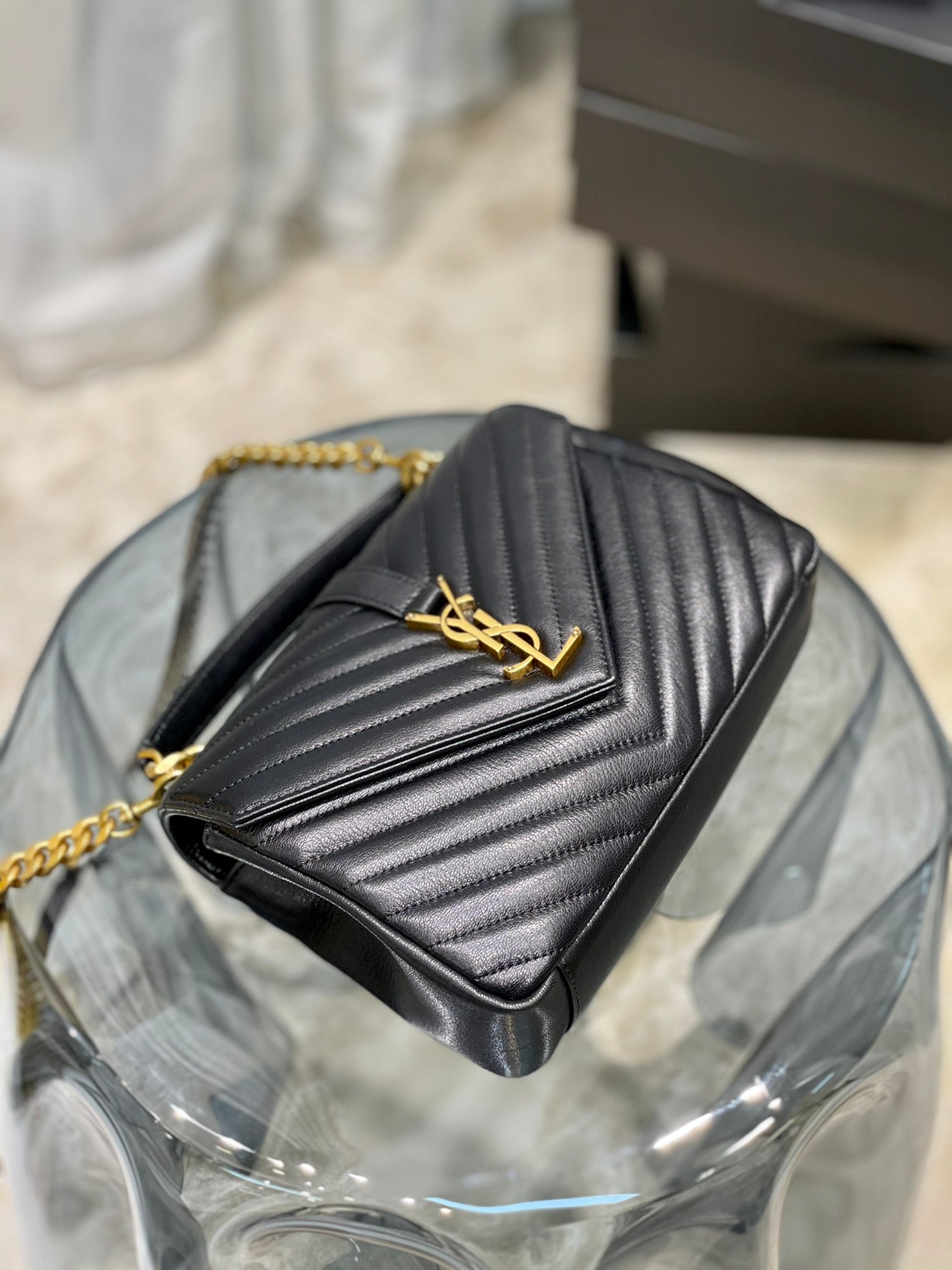 Yves Saint Laurent College Medium Quilted leather Bag