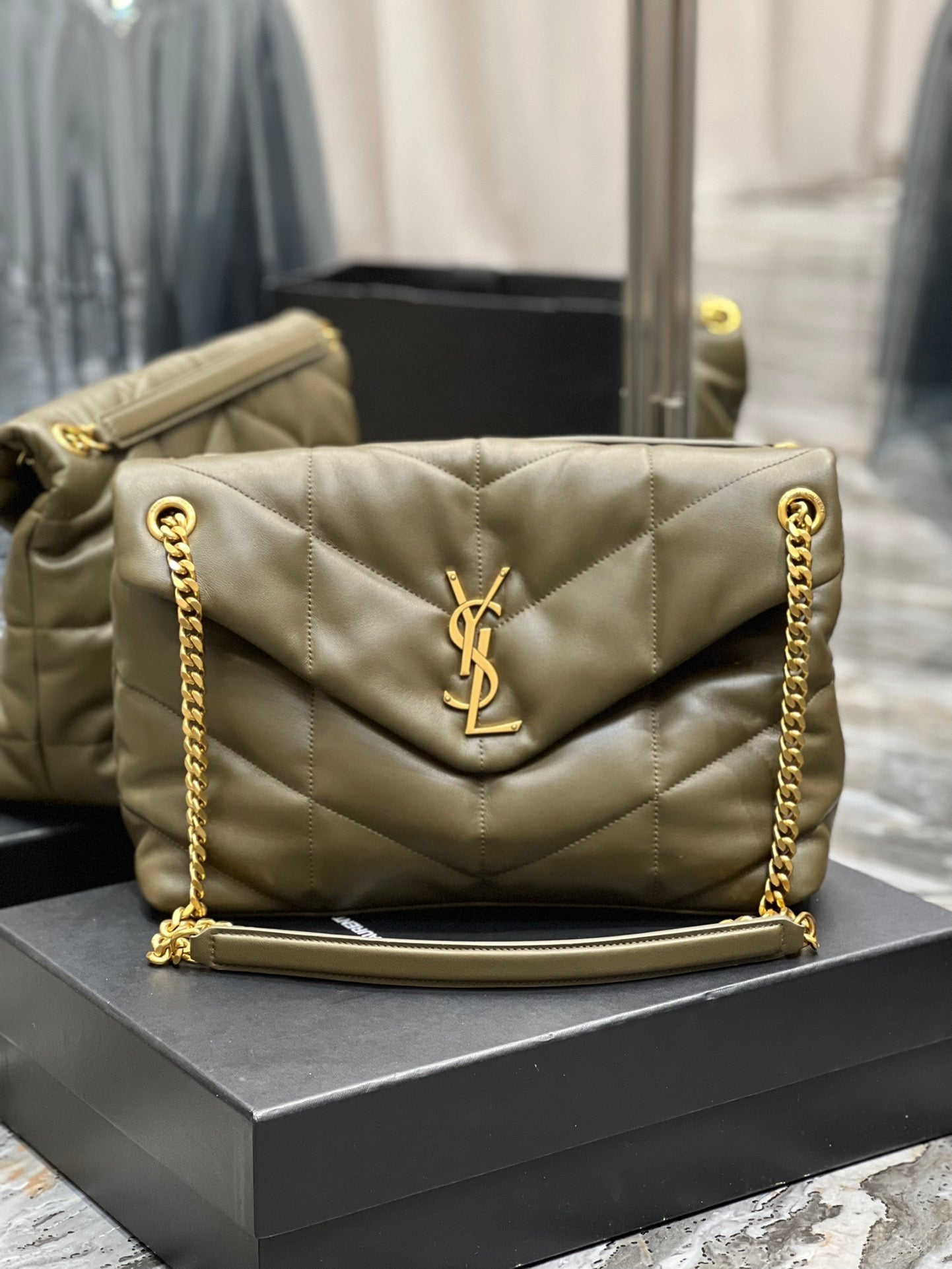 Yves Saint Laurent PUFFER MEDIUM BAG IN QUILTED LAMBSKIN