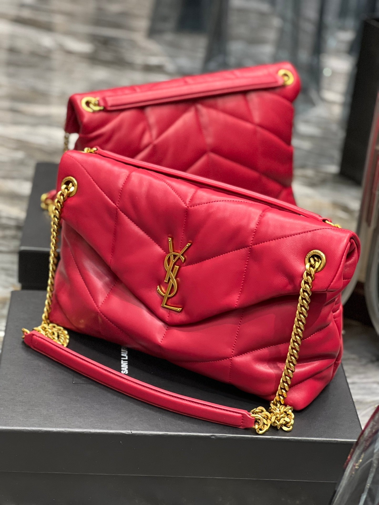 Yves Saint Laurent PUFFER MEDIUM BAG IN QUILTED LAMBSKIN