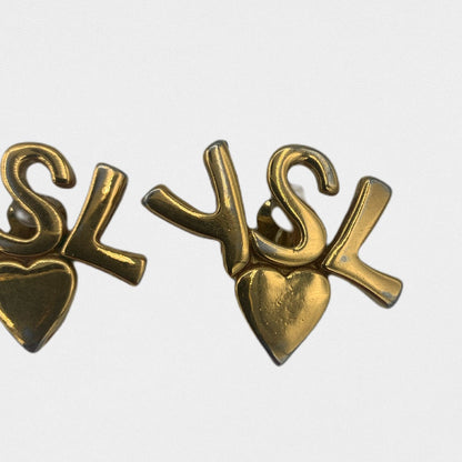 Yves Saint Laurent YSL heart earrings - 1990s