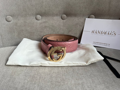 Gucci Pink Guccissima Wide Belt