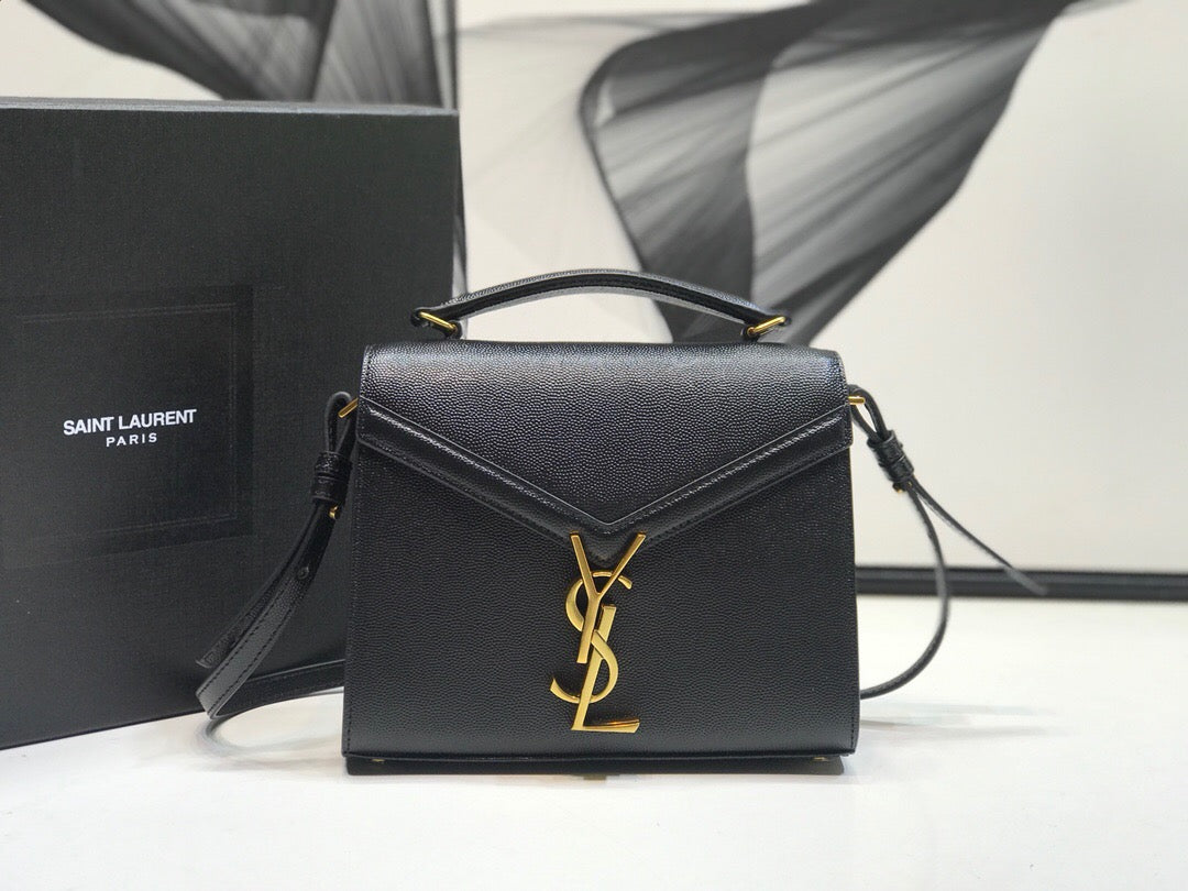 Yves Saint Laurent Cassandra Mini Top Handle Bag In Box Saint Laurent Leather