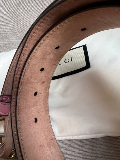 Gucci Pink Guccissima Wide Belt