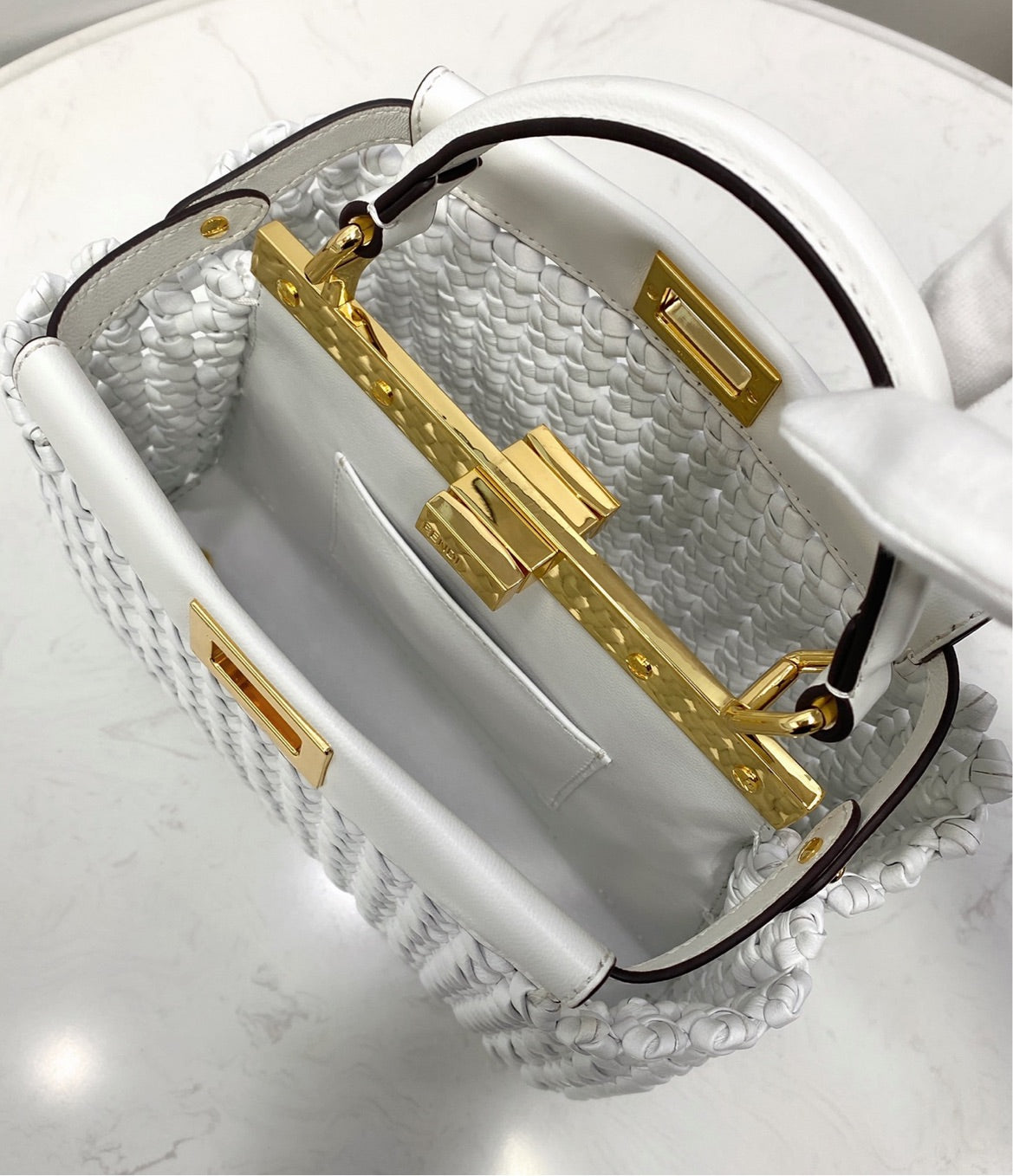 White Fendi woman shoulder handbag