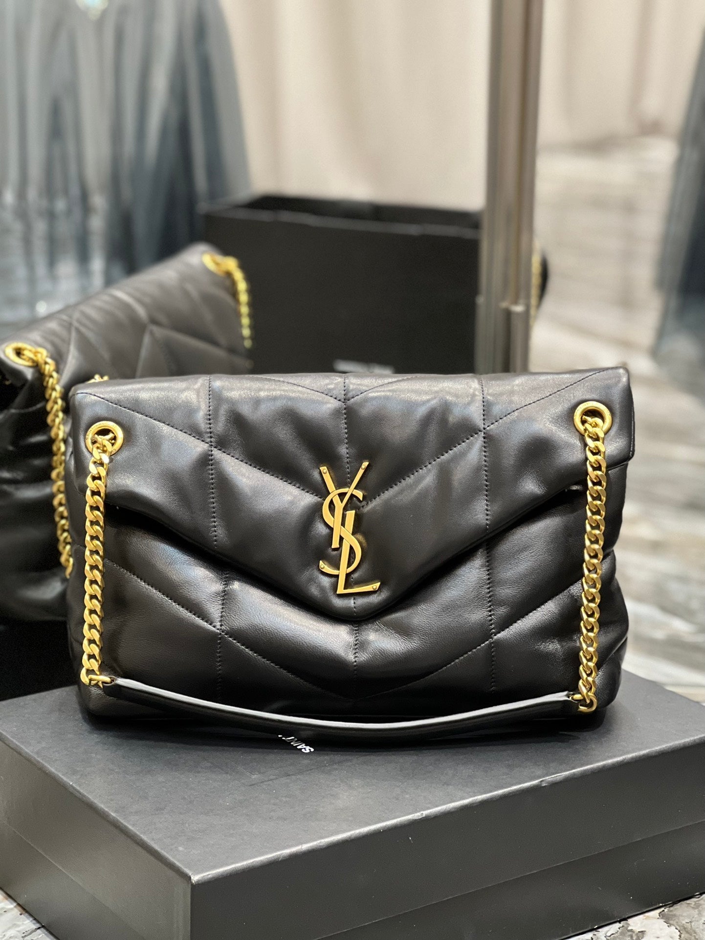 Yves Saint Laurent PUFFER MEDIUM BAG IN QUILTED LAMBSKIN